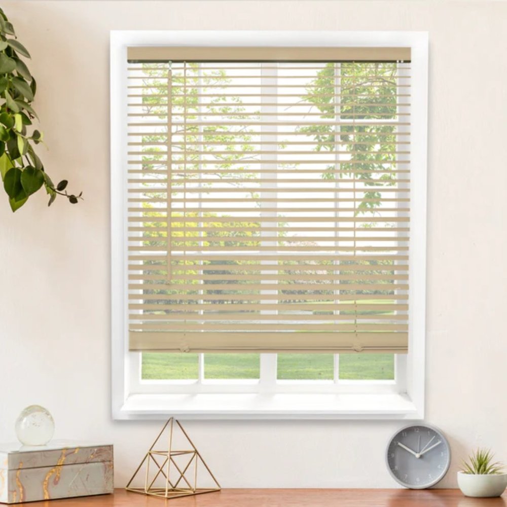 Chicology Cordless Vinyl Mini Blinds, Gloss Cappuccino